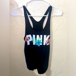 PINK tank top embroidered